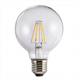 Xavax LED filament žárovka, E27, 470 lm (nahrazuje 40 W), tvar koule, teplá bílá