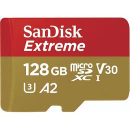 SanDisk Extreme microSDXC 128GB   SD Adapter 190MB/s and 90MB/s A2 C10 V30 UHS-I U3