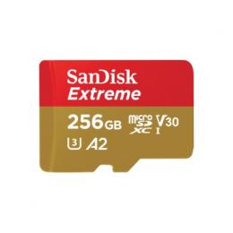 SanDisk Extreme microSDXC 256GB   SD Adapter 190MB/s and 130MB/s Read/Write A2 C10 V30 UHS-I U3