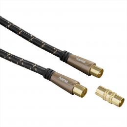 Hama anténní kabel 120 dB, 10 m, pozlacený, ferity, opletený, kovové vidlice, bronzová