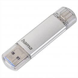 Hama Flash Pen Laeta, USB-C/USB-A 3.1, 64 GB, 40 MB/s, stbrn