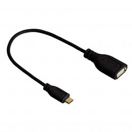 Hama micro USB OTG redukce Flexi-Slim, oboustranný konektor, 15 cm, èerná