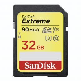 SanDisk Extreme 32 GB SDHC Memory Card 90 MB/s, UHS-I, Class 10, U3, V30