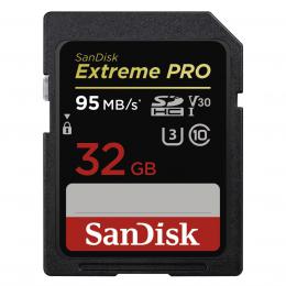 SanDisk Extreme PRO 32 GB SDHC Memory Card  95 MB/s, UHS-I, Class 10, U3, V30, NБHRADA 121594