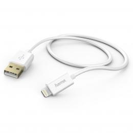 Hama MFI USB nabíjecí/datový kabel pro Apple s Lightning konektorem, 1,5 m, bílý