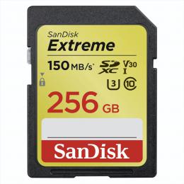 SanDisk Extreme 256 GB SDXC Memory Card 150 MB/s, UHS-I, Class 10, U3, V30