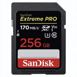 SanDisk Extreme PRO 256 GB SDXC Memory Card 170 MB/s, UHS-I, Class 10, U3, V30, NÁHRADA 121597