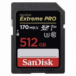 SanDisk Extreme PRO 512 GB SDXC Memory Card 170 MB/s, UHS-I, Class 10, U3, V30, NÁHRADA 121598