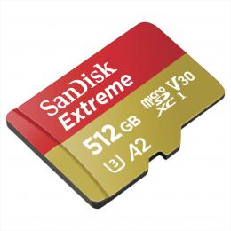 SanDisk Extreme micro SDXC 512 GB 160 MB/s A2 C10 V30 UHS-I U3, adaptйr