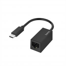 Hama sí�ový adaptér USB-C - RJ45, Gigabit Ethernet