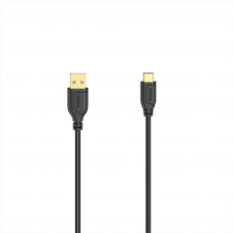 Hama USB-C 2.0 kabel typ A-C 0,75 m, Flexi-Slim, иernэ