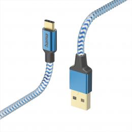 Hama kabel Reflective USB-C 2.0 typ A-C 1,5 m, modr - zvtit obrzek