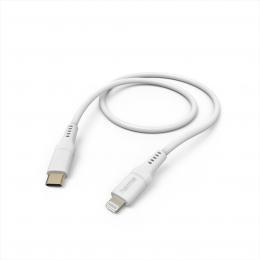 Hama MFi USB-C Lightning kabel pro Apple, 1,5 m Flexible, silikonový, bílá