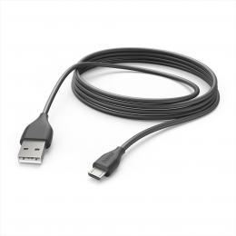 Hama kabel micro USB, 3 m, èerná