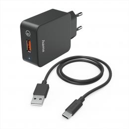 Hama set  rychlá USB nabíjeèka QC 3.0 19,5 W   kabel USB A-C 1,5 m