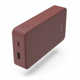 Hama Colour 20, powerbanka 20000 mAh, 3 A, vstup  USB-C, USB-A, erven