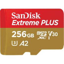 SanDisk Extreme PLUS microSDXC 256GB   SD Adapter 200MB/s and 140MB/s  A2 C10 V30 UHS-I U3