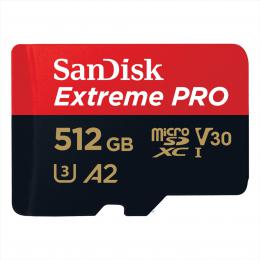 SanDisk Extreme PRO microSDXC 512GB   SD Adapter 200MB/s and 140MB/s A2 C10 V30 UHS-I U3