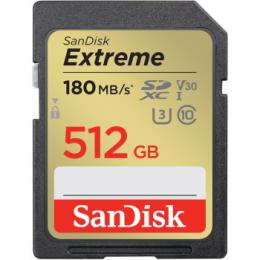 SanDisk Extreme 512 GB SDXC Memory Card 180 MB/s and 130 MB/s, UHS-I, Class 10, U3, V30 - zvìtšit obrázek
