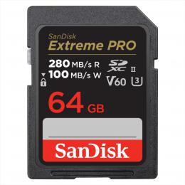 SanDisk Extreme PRO 64 GB V60 UHS-II SD cards, 280/100 MB/s,V60,C10,UHS-II - zvìtšit obrázek