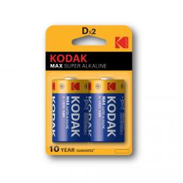 Kodak baterie MAX alkalick, D, 2 ks, blistr