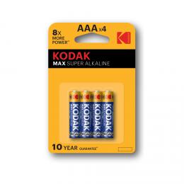 Kodak baterie MAX alkalick, AAA, 4 ks, blistr