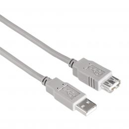 Hama USB kabel typ A-A, prodlužovací, 1.8m, šedý, nebalený