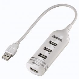 Hama USB 2.0 HUB 1 4, bílý