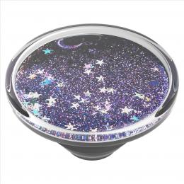 PopSockets PopTop Gen.2, Tidepool Galaxy Purple, fialové tøpytky v tekutinì, výmìnný vršek - zvìtšit obrázek
