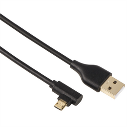 Hama micro USB kabel, kolmý, symetrický konektor, 1 m, èerný
