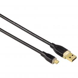Hama micro USB 2.0 kabel, typ A - micro B, 1,8m, иernэ
